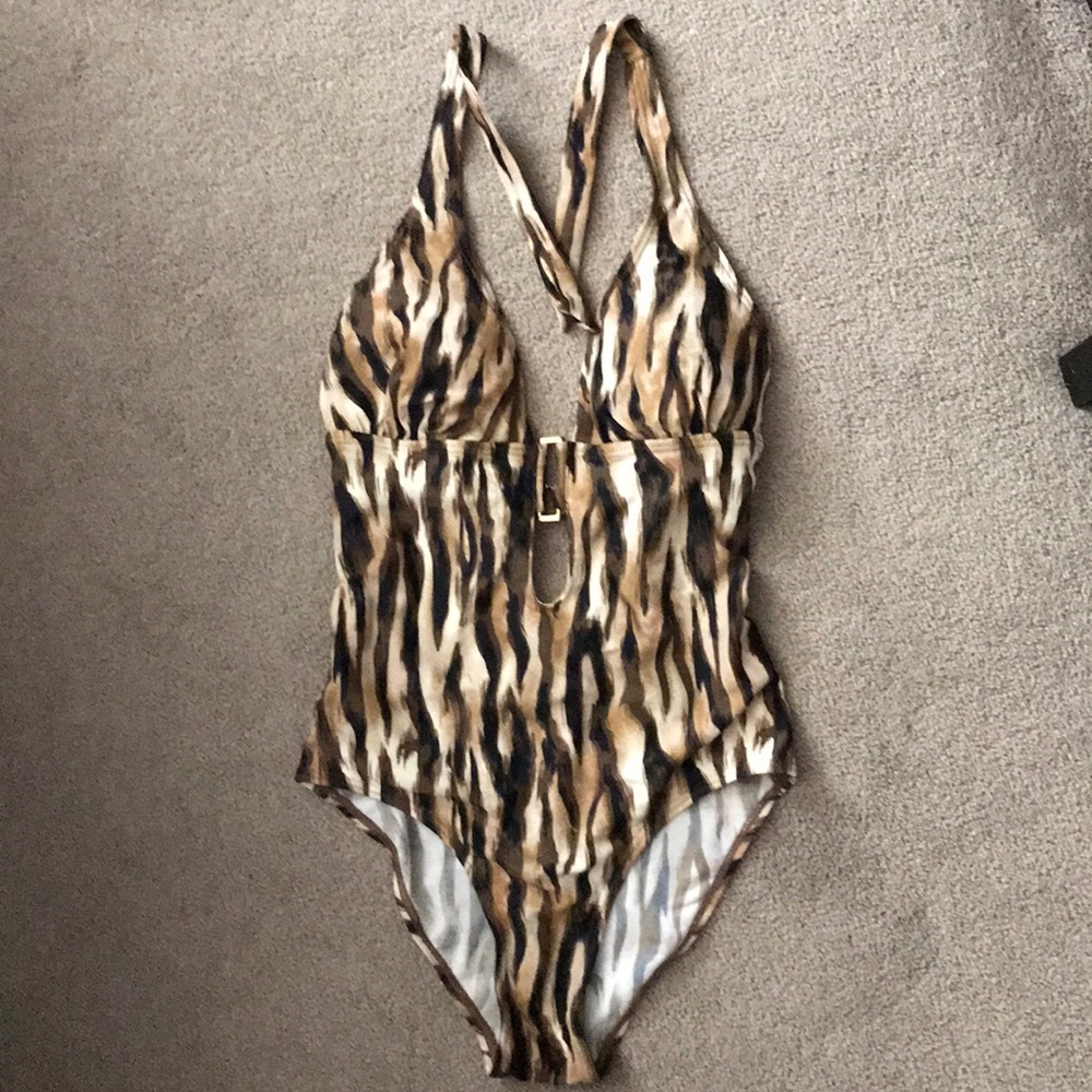 One piece leopard print swimsuit